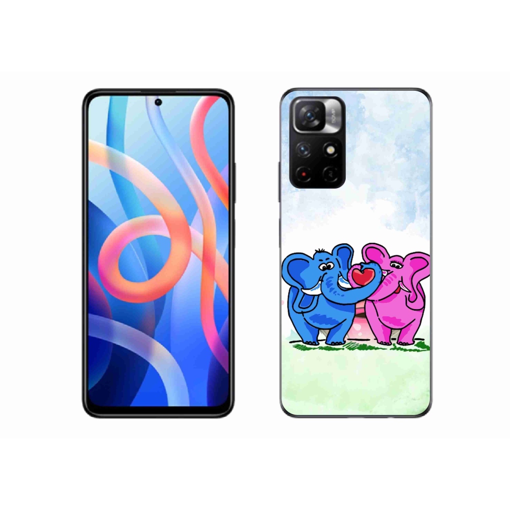 Gelový kryt mmCase na Xiaomi Poco M4 Pro 5G - zamilovaní sloni