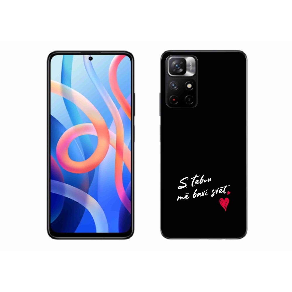 Gelový kryt mmCase na Xiaomi Poco M4 Pro 5G - zamilovaný text 1 černé pozadí