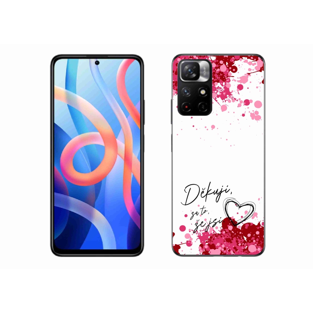 Gelový kryt mmCase na Xiaomi Poco M4 Pro 5G - zamilovaný text 2 bílé pozadí