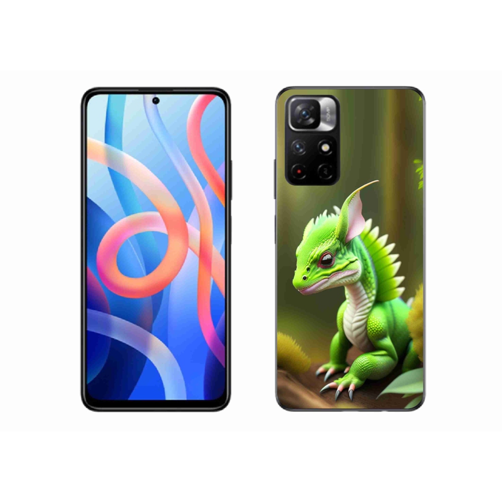 Gelový kryt mmCase na Xiaomi Poco M4 Pro 5G - zelený dráček