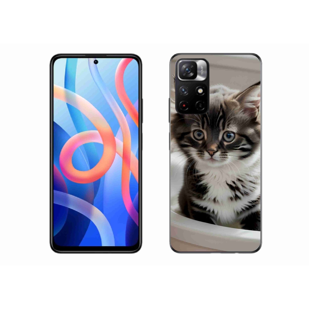 Gelový kryt mmCase na Xiaomi Poco M4 Pro 5G - zvědavé kotě