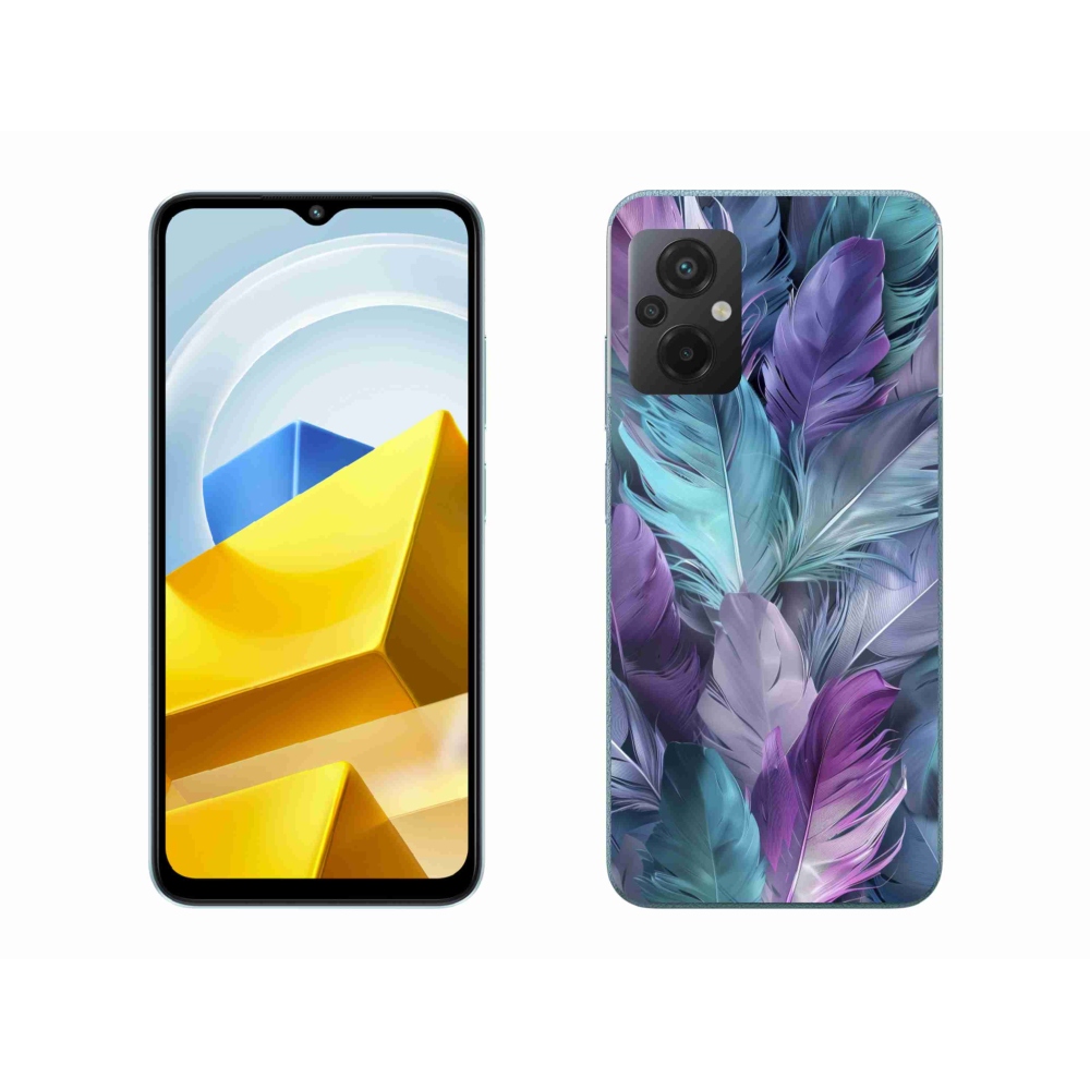 Gelový kryt mmCase na Xiaomi Poco M5 4G - barevné peří 2