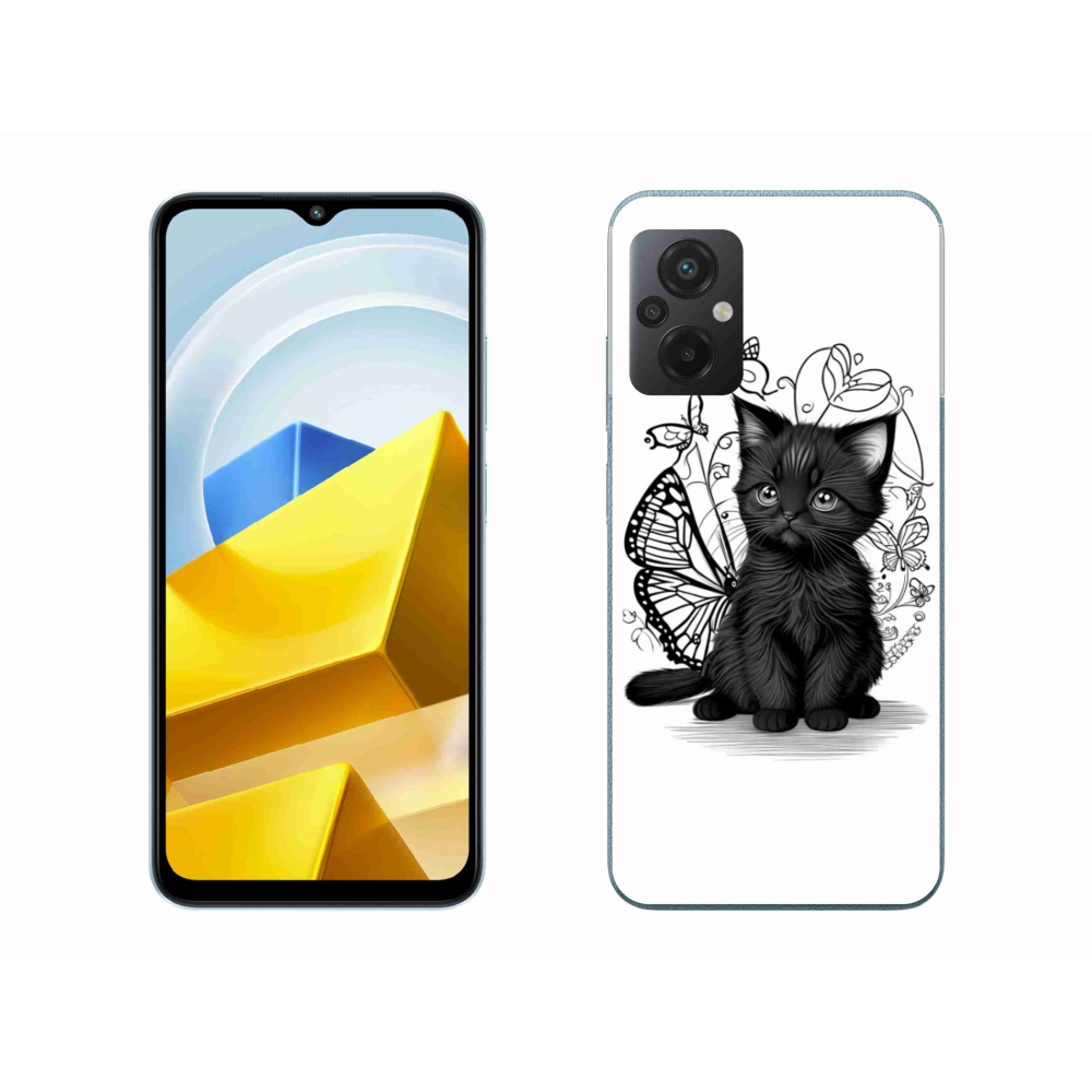 Gelový kryt mmCase na Xiaomi Poco M5 4G - černé kotě