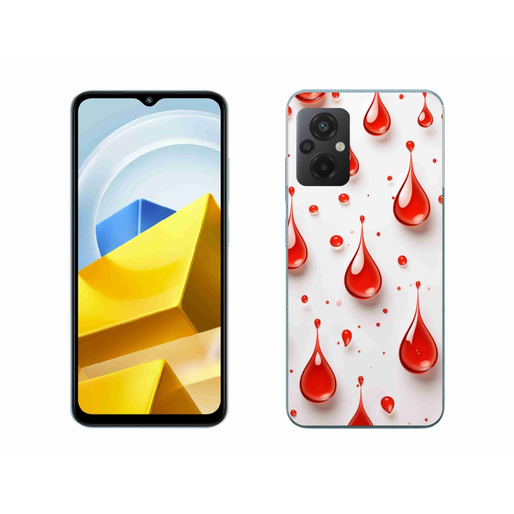 Gelový kryt mmCase na Xiaomi Poco M5 4G - červené kapky