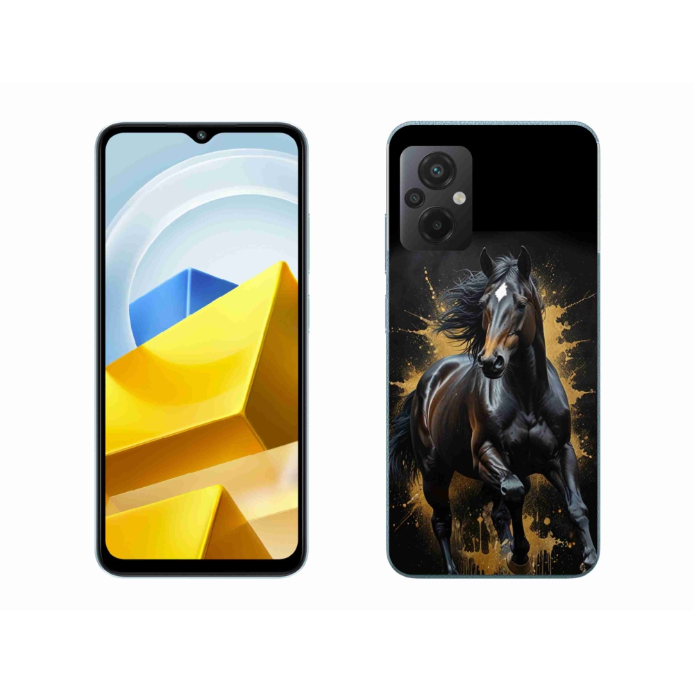 Gelový kryt mmCase na Xiaomi Poco M5 4G - elegantní černý hřebec