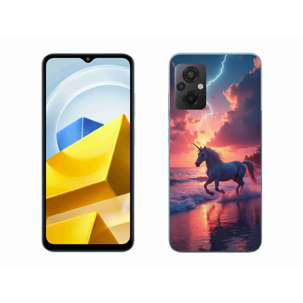 Gelový kryt mmCase na Xiaomi Poco M5 4G - jednorožec na pláži