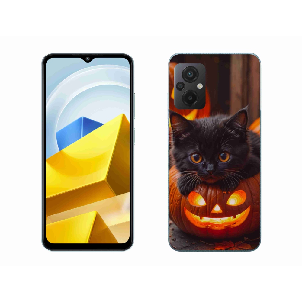 Gelový kryt mmCase na Xiaomi Poco M5 4G - kotě a dýně