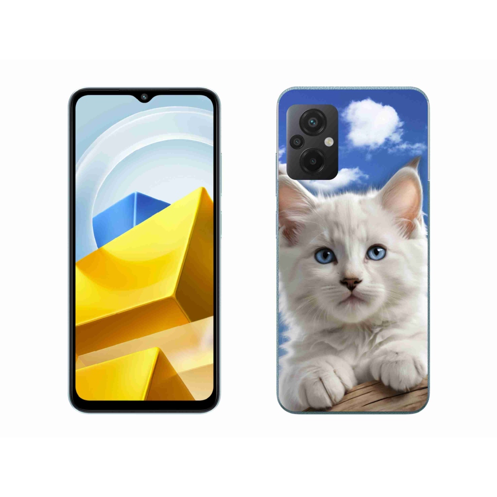 Gelový kryt mmCase na Xiaomi Poco M5 4G - kotě a oblaka
