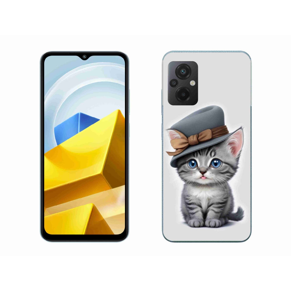 Gelový kryt mmCase na Xiaomi Poco M5 4G - kotě s kloboukem