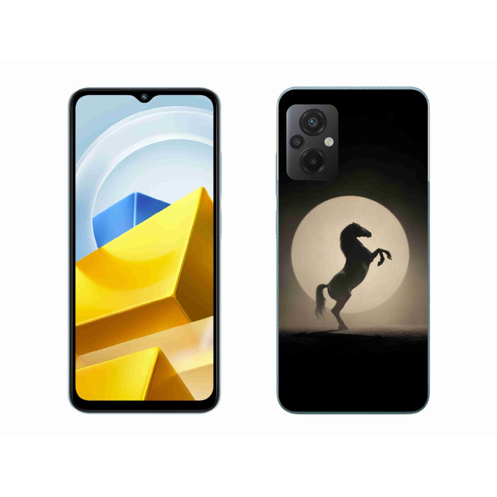 Gelový kryt mmCase na Xiaomi Poco M5 4G - kůň v siluetě