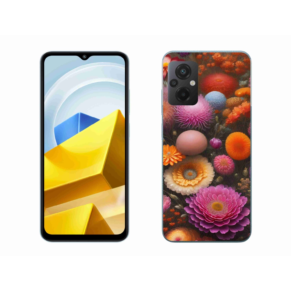 Gelový kryt mmCase na Xiaomi Poco M5 4G - květinová kompozice