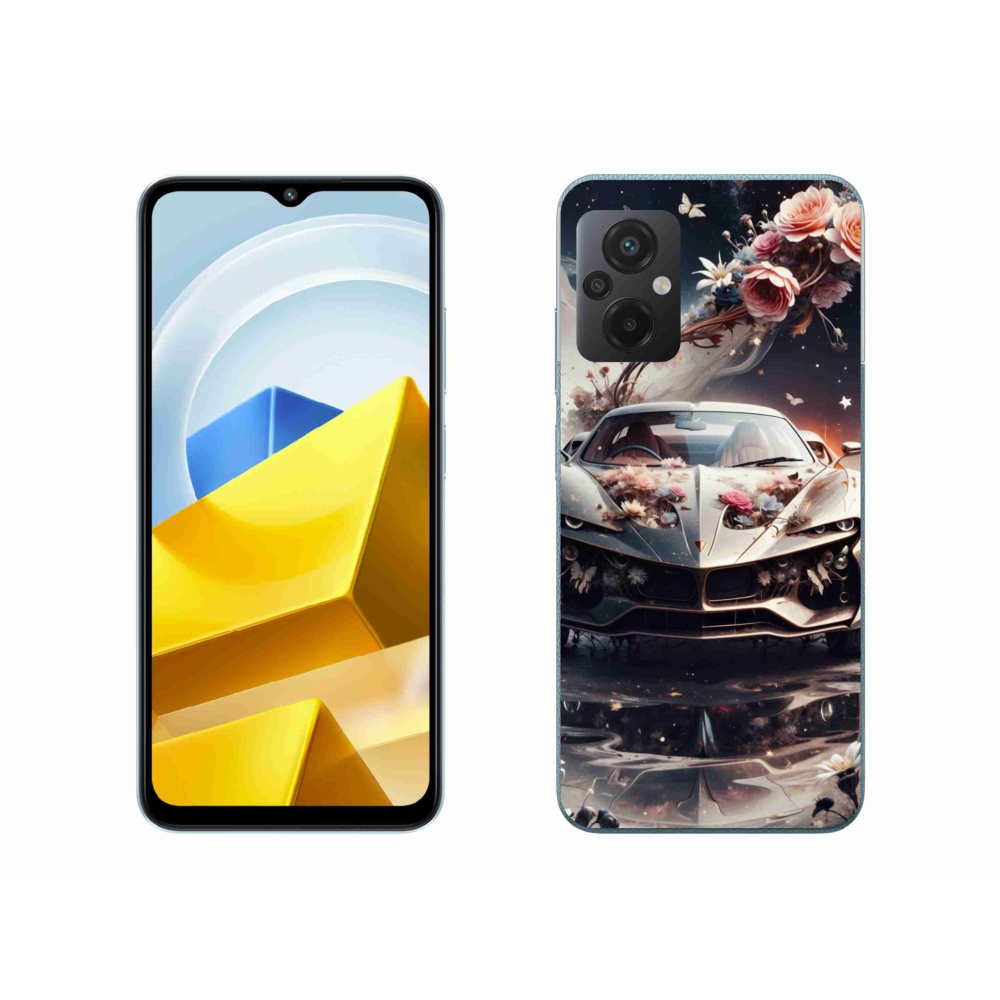 Gelový kryt mmCase na Xiaomi Poco M5 4G - květinový sportovní vůz