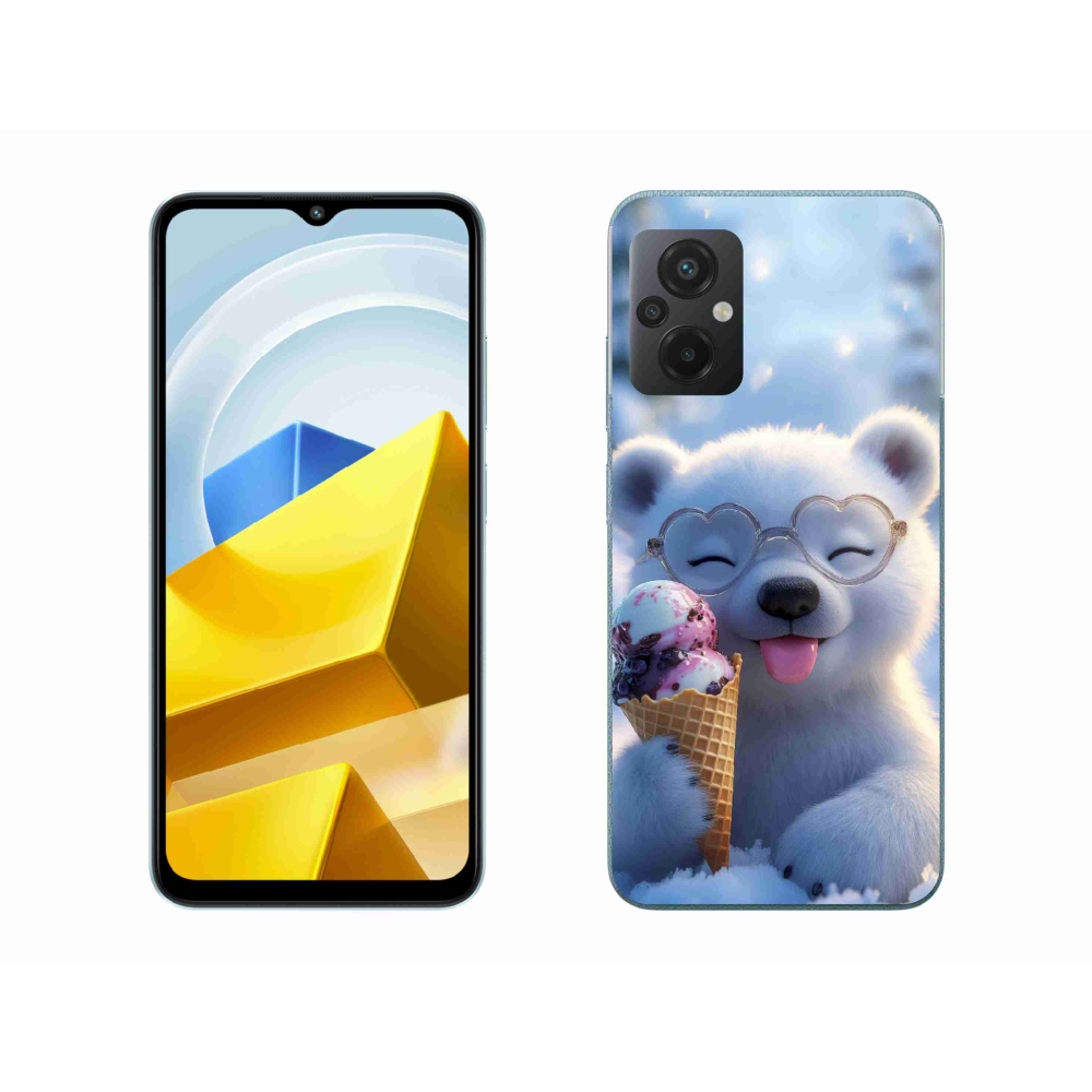 Gelový kryt mmCase na Xiaomi Poco M5 4G - medvídek se zmrzlinou