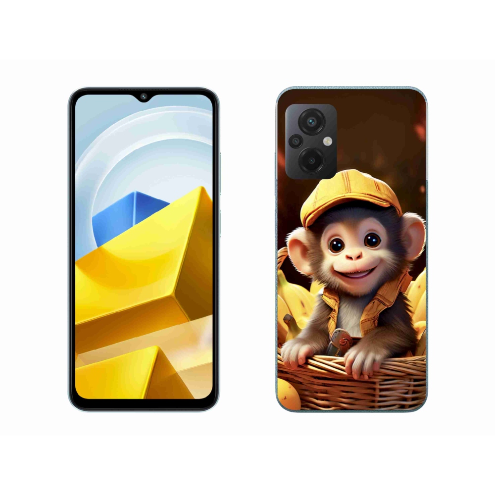 Gelový kryt mmCase na Xiaomi Poco M5 4G - opice v košíku