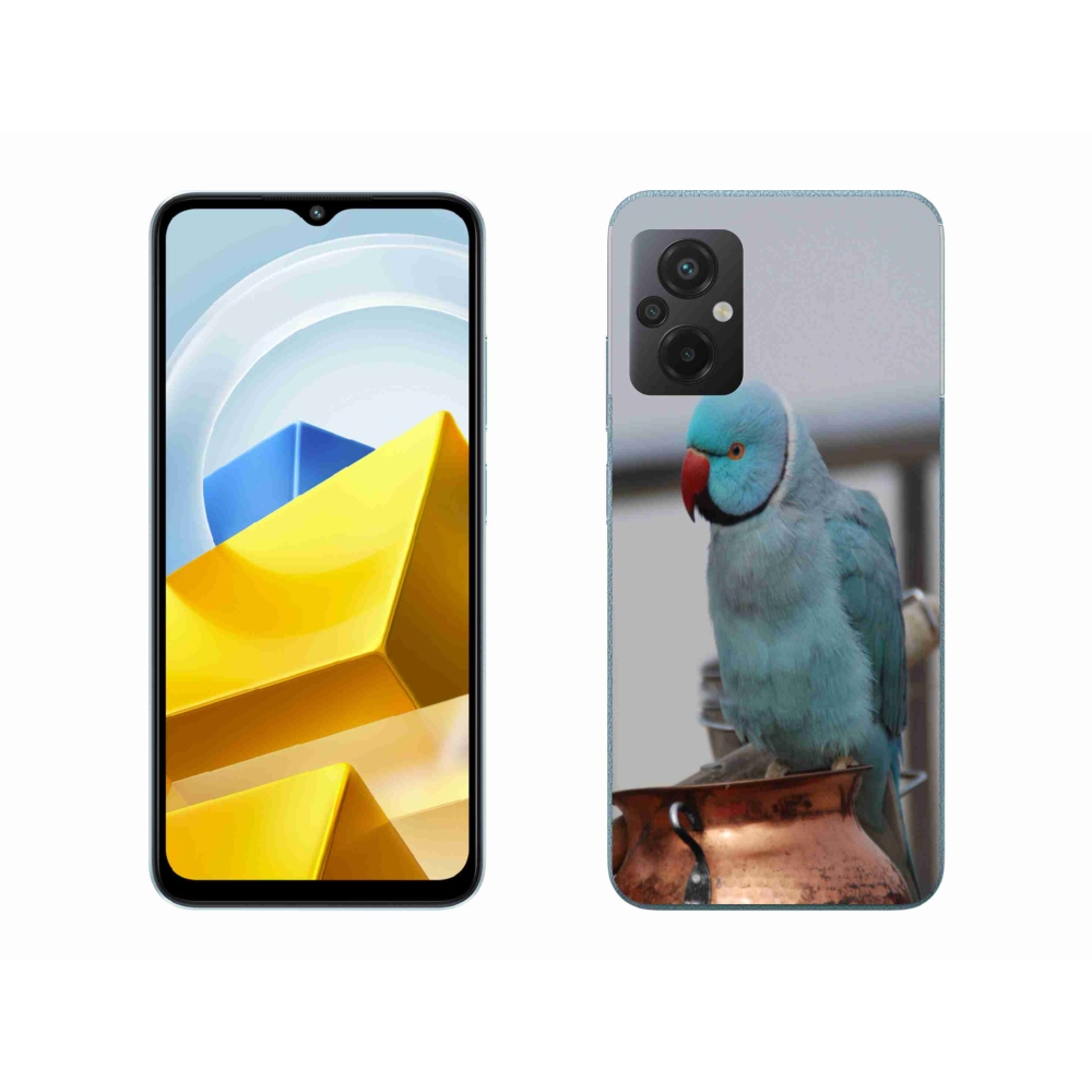 Gelový kryt mmCase na Xiaomi Poco M5 4G - papoušek alexandr modrý