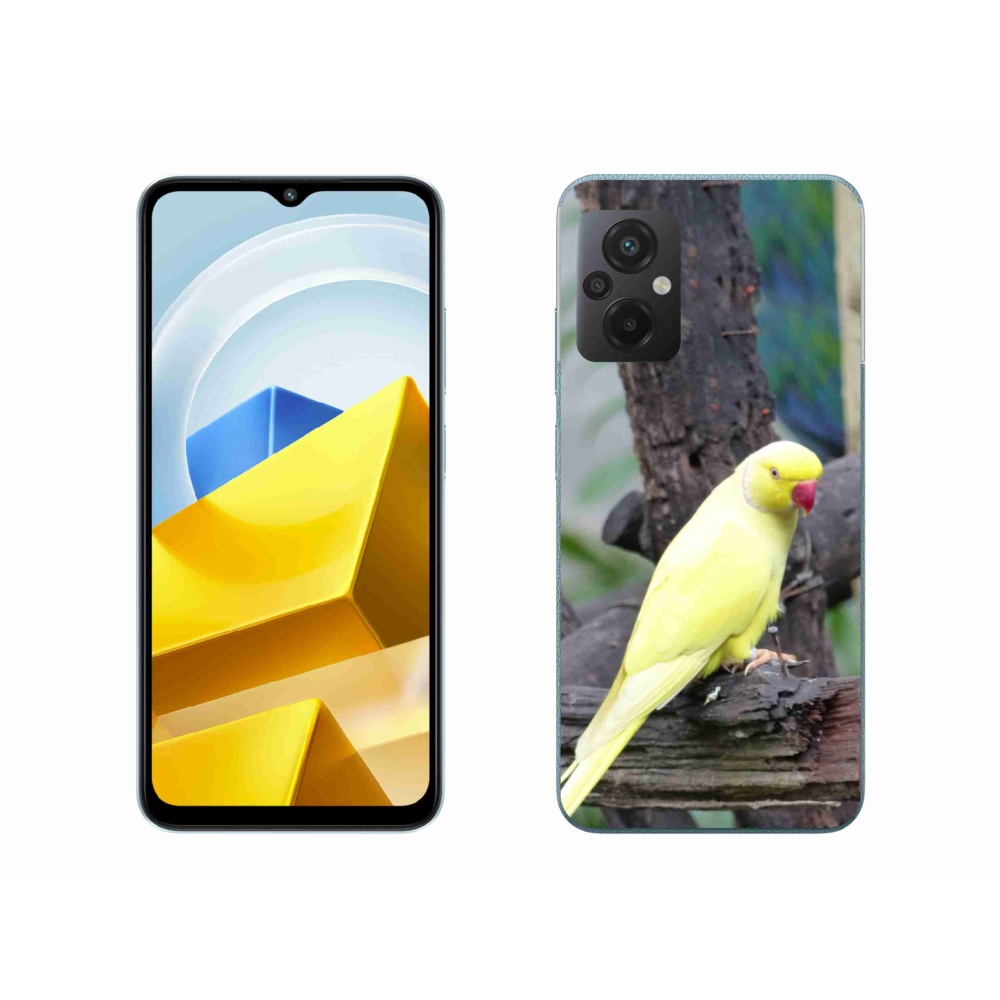 Gelový kryt mmCase na Xiaomi Poco M5 4G - papoušek alexandr žlutý