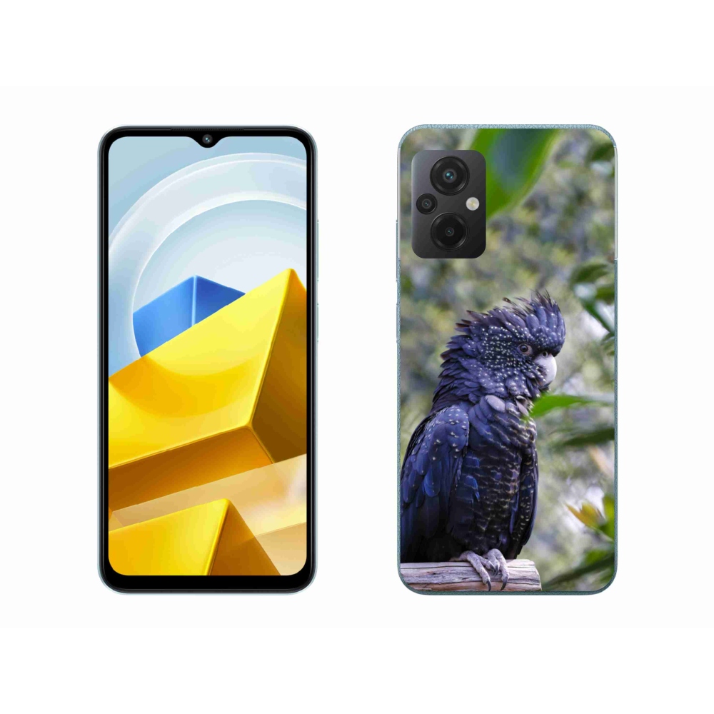 Gelový kryt mmCase na Xiaomi Poco M5 4G - papoušek kakadu černý