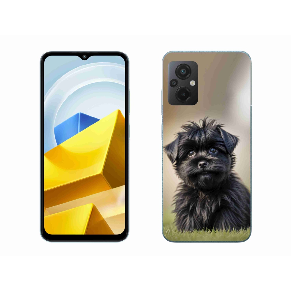Gelový kryt mmCase na Xiaomi Poco M5 4G - roztomilý černý pejsek