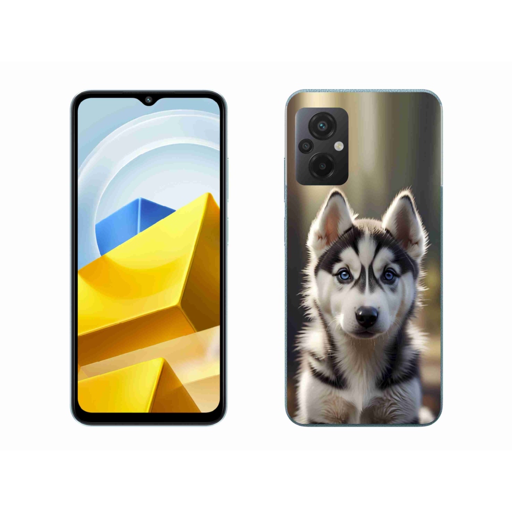 Gelový kryt mmCase na Xiaomi Poco M5 4G - roztomilý sibiřský husky