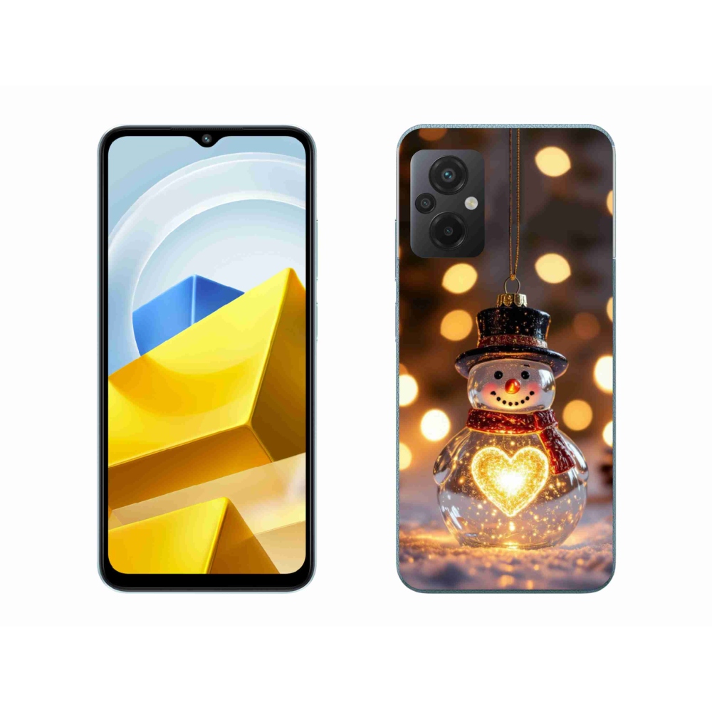 Gelový kryt mmCase na Xiaomi Poco M5 4G - svítící vánoční sněhulák