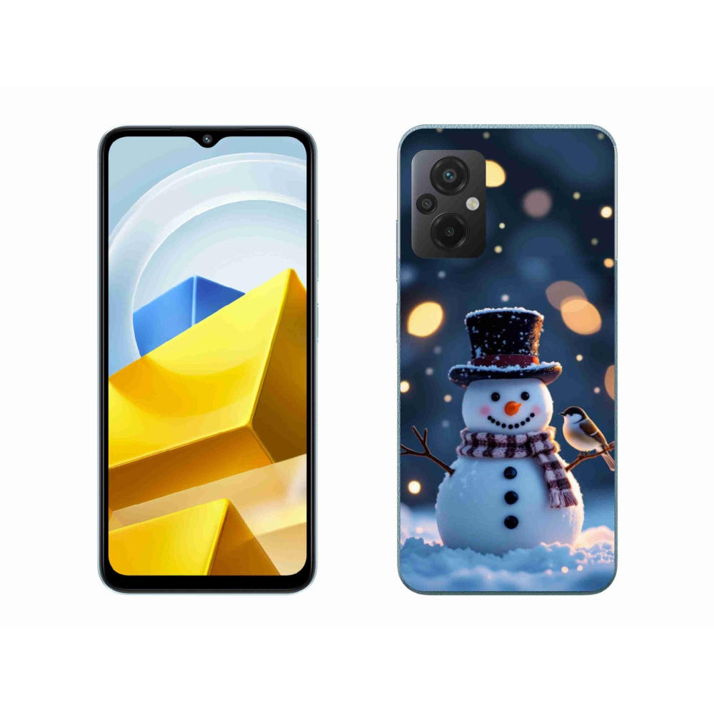 Gelový kryt mmCase na Xiaomi Poco M5 4G - vánoční sněhulák