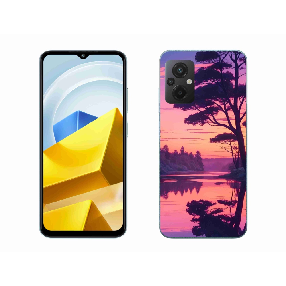 Gelový kryt mmCase na Xiaomi Poco M5 4G - západ slunce nad jezerem