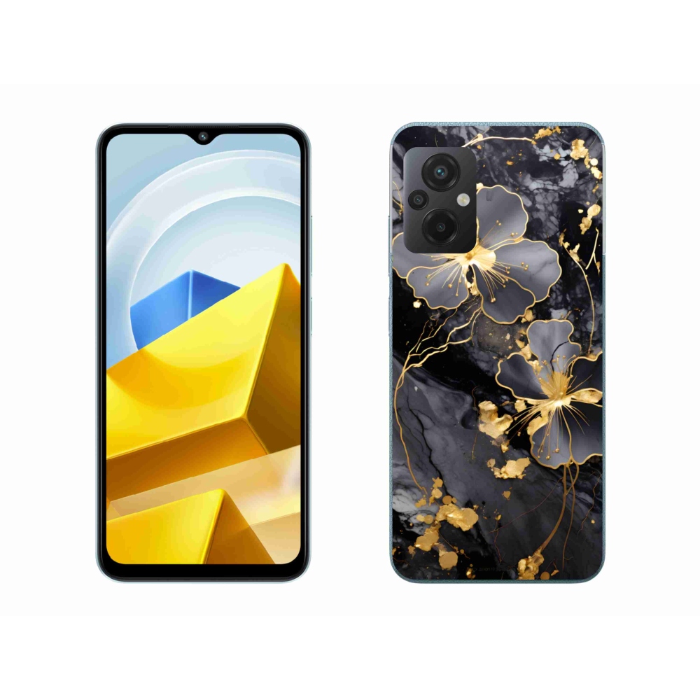 Gelový kryt mmCase na Xiaomi Poco M5 4G - zlaté květy