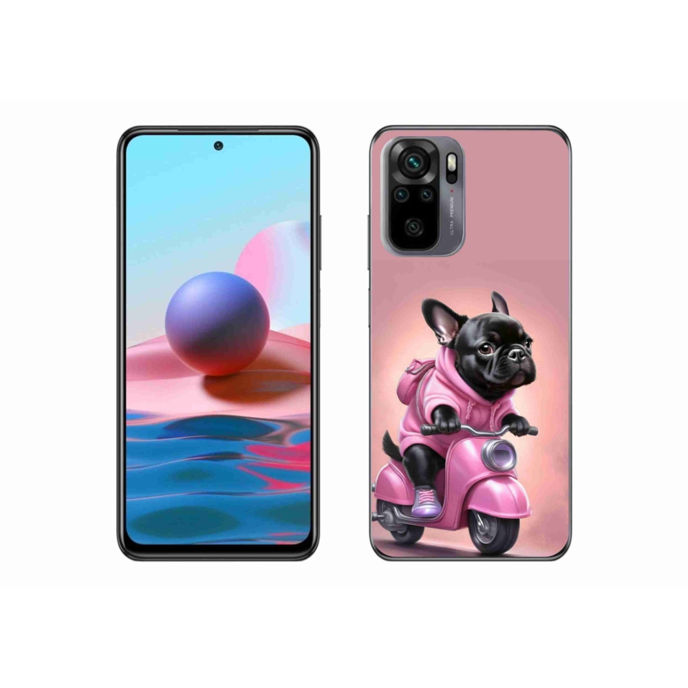 Gelový kryt mmCase na Xiaomi Poco M5s - francouzský buldoček na skútru