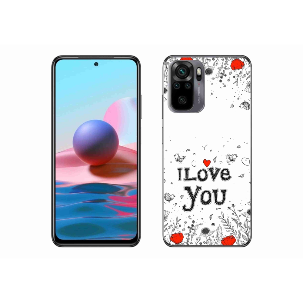Gelový kryt mmCase na Xiaomi Poco M5s - I love you bílé pozadí