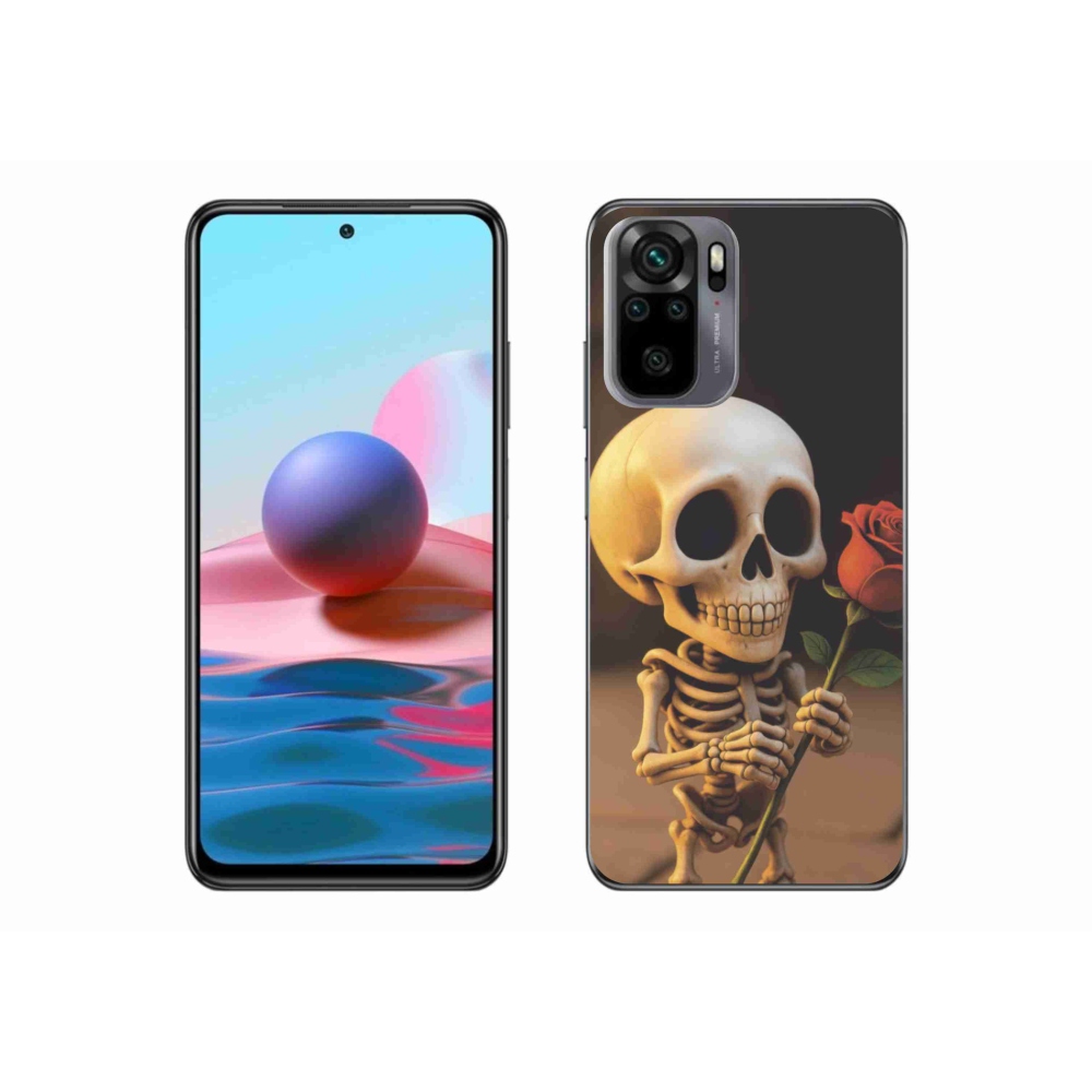 Gelový kryt mmCase na Xiaomi Poco M5s - kostlivec s růží