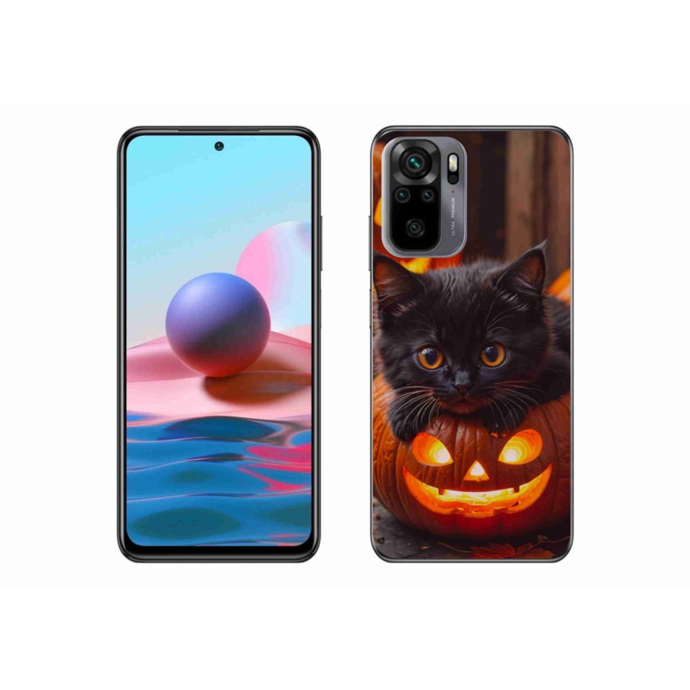 Gelový kryt mmCase na Xiaomi Poco M5s - kotě a dýně