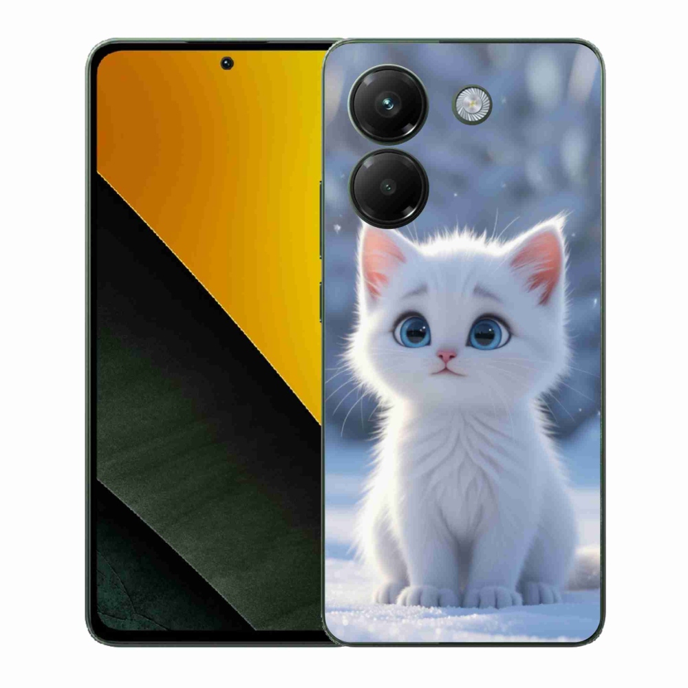 Gelový kryt mmCase na Xiaomi Poco M7 Pro 5G - bílé kotě 3