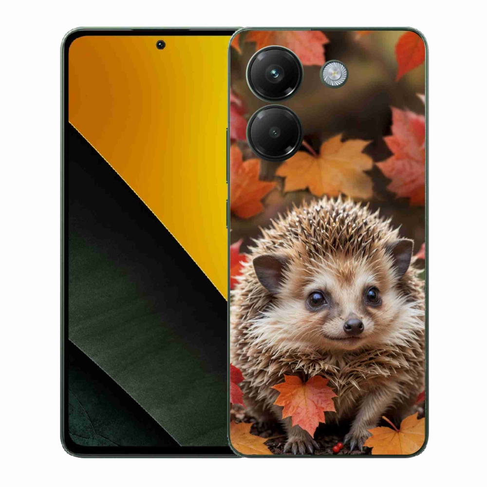 Gelový kryt mmCase na Xiaomi Poco M7 Pro 5G - ježek v listí