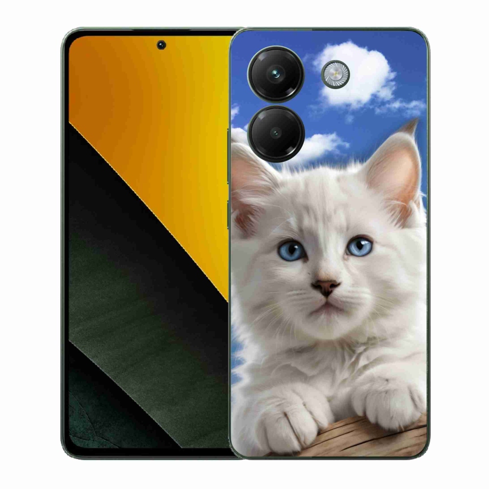 Gelový kryt mmCase na Xiaomi Poco M7 Pro 5G - kotě a oblaka