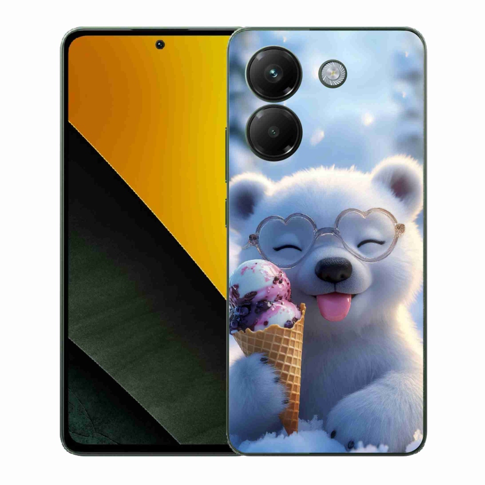 Gelový kryt mmCase na Xiaomi Poco M7 Pro 5G - medvídek se zmrzlinou