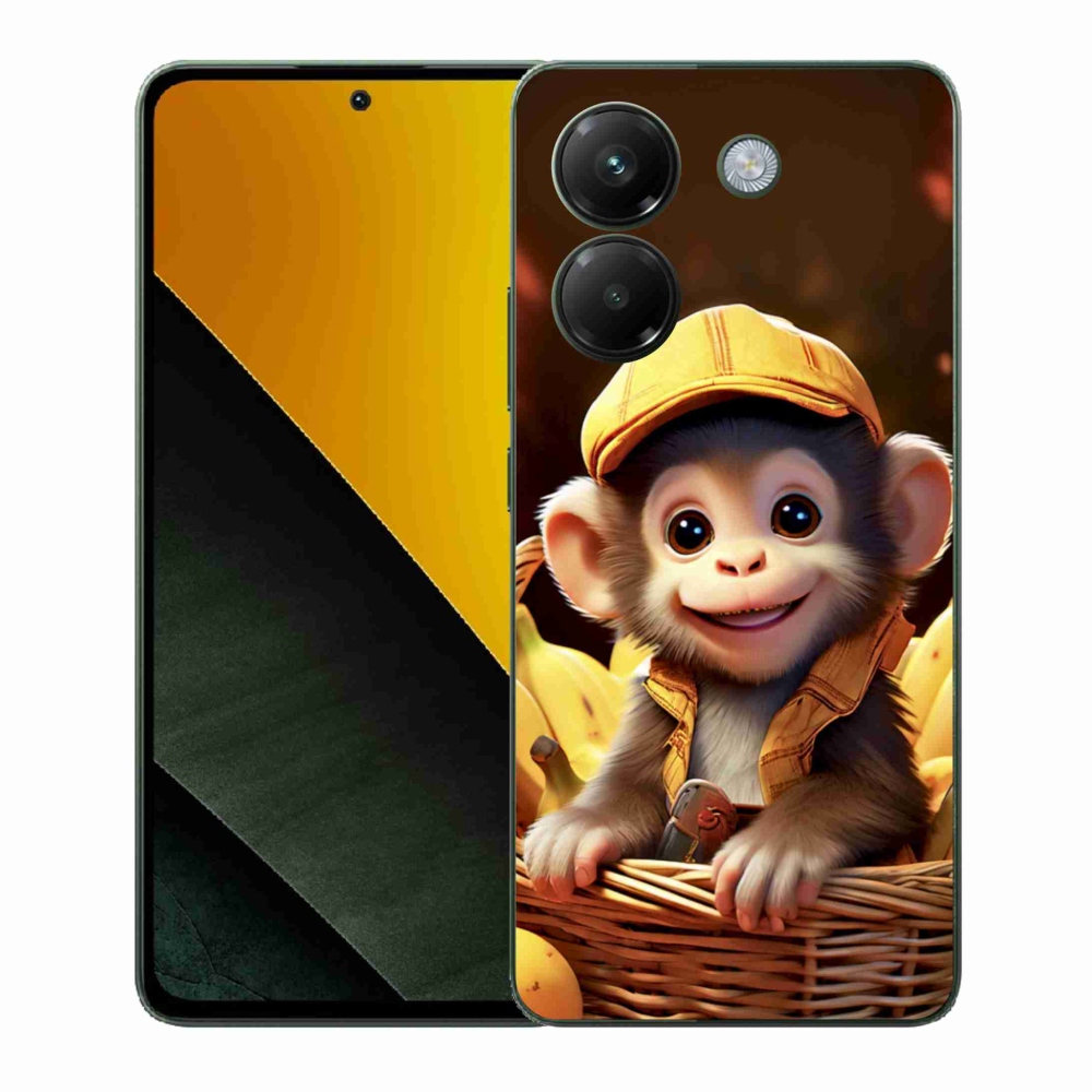 Gelový kryt mmCase na Xiaomi Poco M7 Pro 5G - opice v košíku