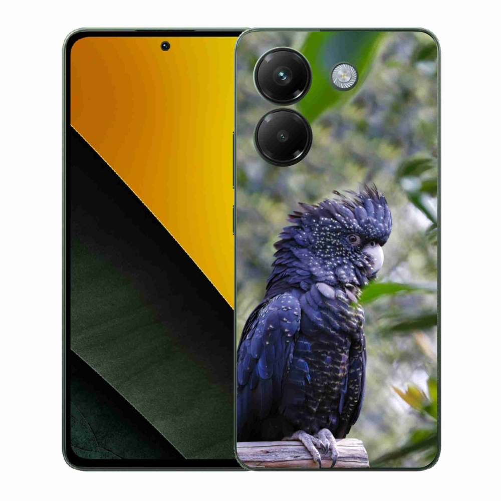 Gelový kryt mmCase na Xiaomi Poco M7 Pro 5G - papoušek kakadu černý