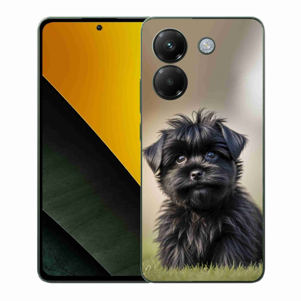 Gelový kryt mmCase na Xiaomi Poco M7 Pro 5G - roztomilý černý pejsek