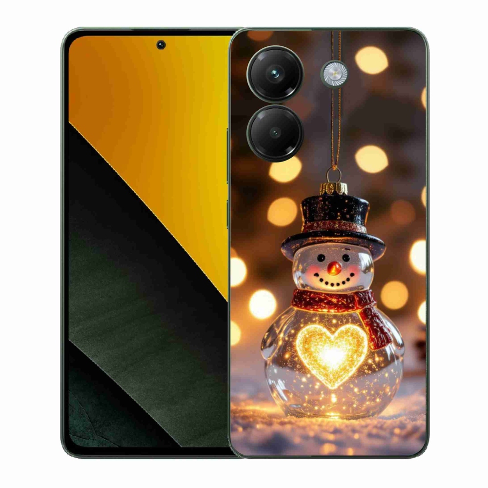 Gelový kryt mmCase na Xiaomi Poco M7 Pro 5G - svítící vánoční sněhulák