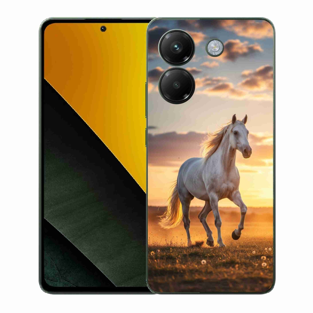 Gelový kryt mmCase na Xiaomi Poco M7 Pro - běžící bílý kůň 2