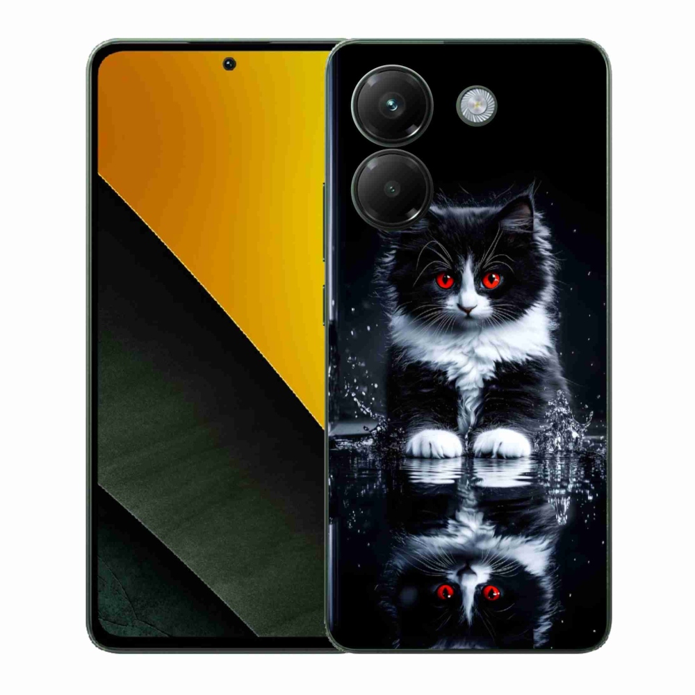Gelový kryt mmCase na Xiaomi Poco M7 Pro - černobílé kotě