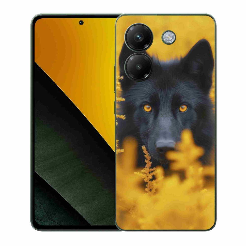 Gelový kryt mmCase na Xiaomi Poco M7 Pro - černý vlk 2