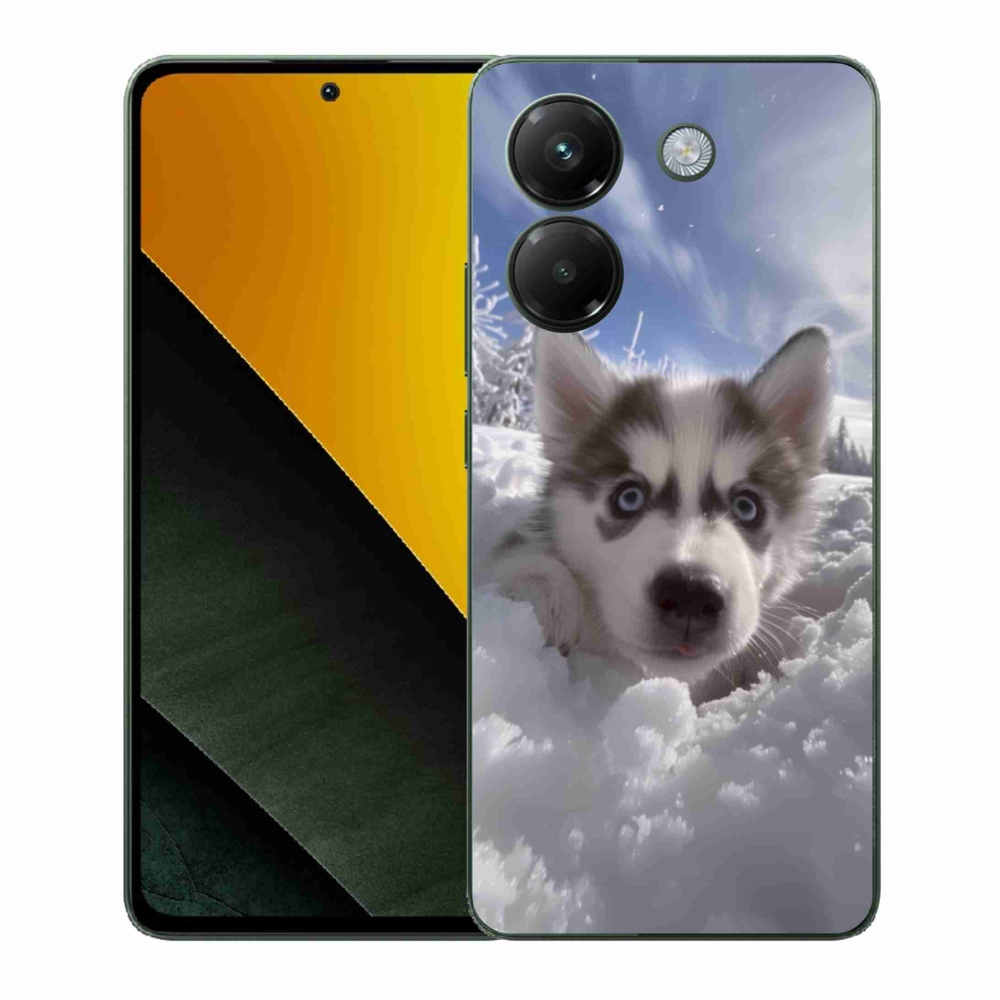 Gelový kryt mmCase na Xiaomi Poco M7 Pro - husky ve sněhu