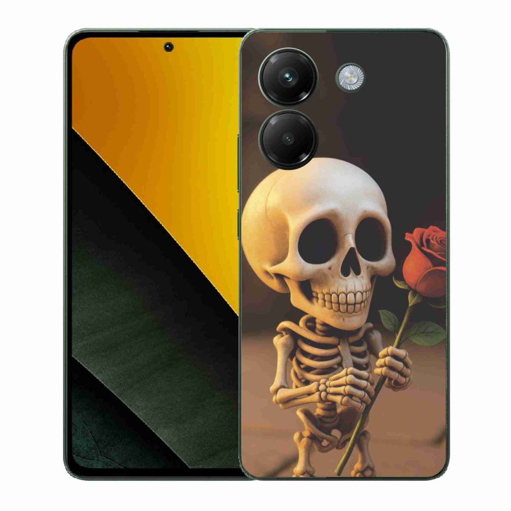 Gelový kryt mmCase na Xiaomi Poco M7 Pro - kostlivec s růží