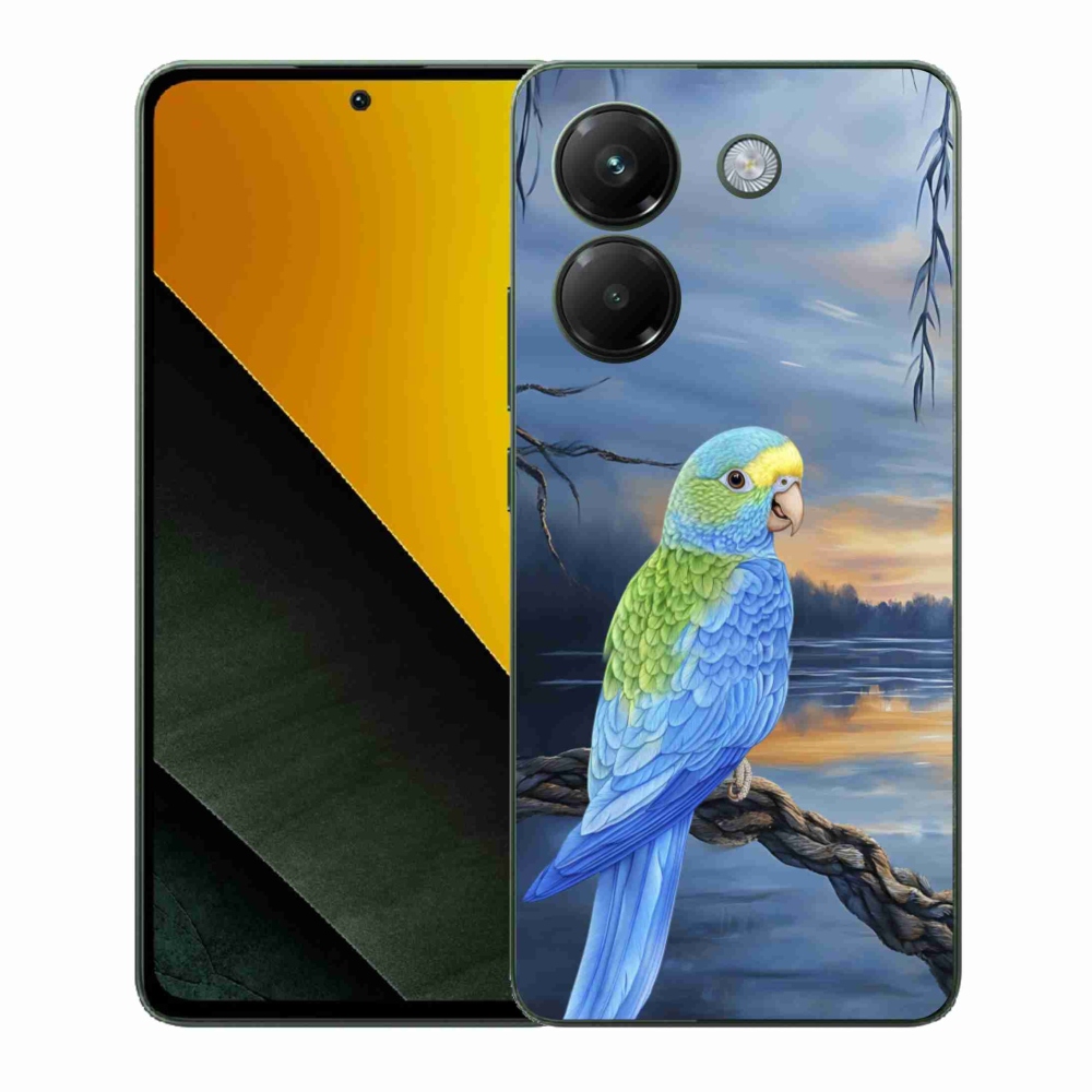 Gelový kryt mmCase na Xiaomi Poco M7 Pro - modrý papoušek