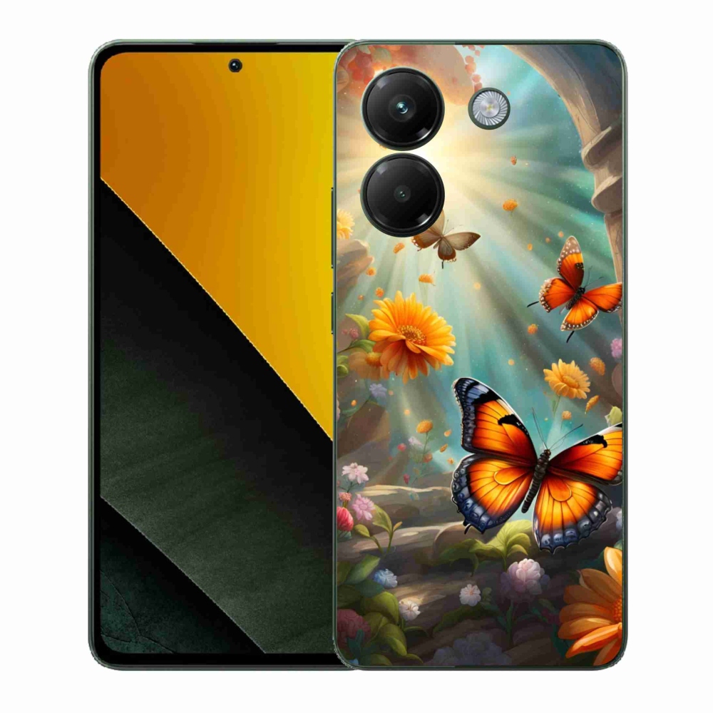 Gelový kryt mmCase na Xiaomi Poco M7 Pro - motýlí zahrada 2