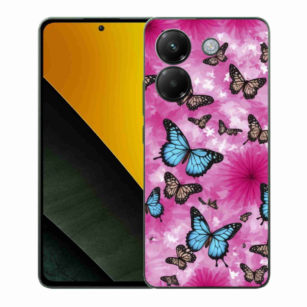 Gelový kryt mmCase na Xiaomi Poco M7 Pro - motýlí zahrada