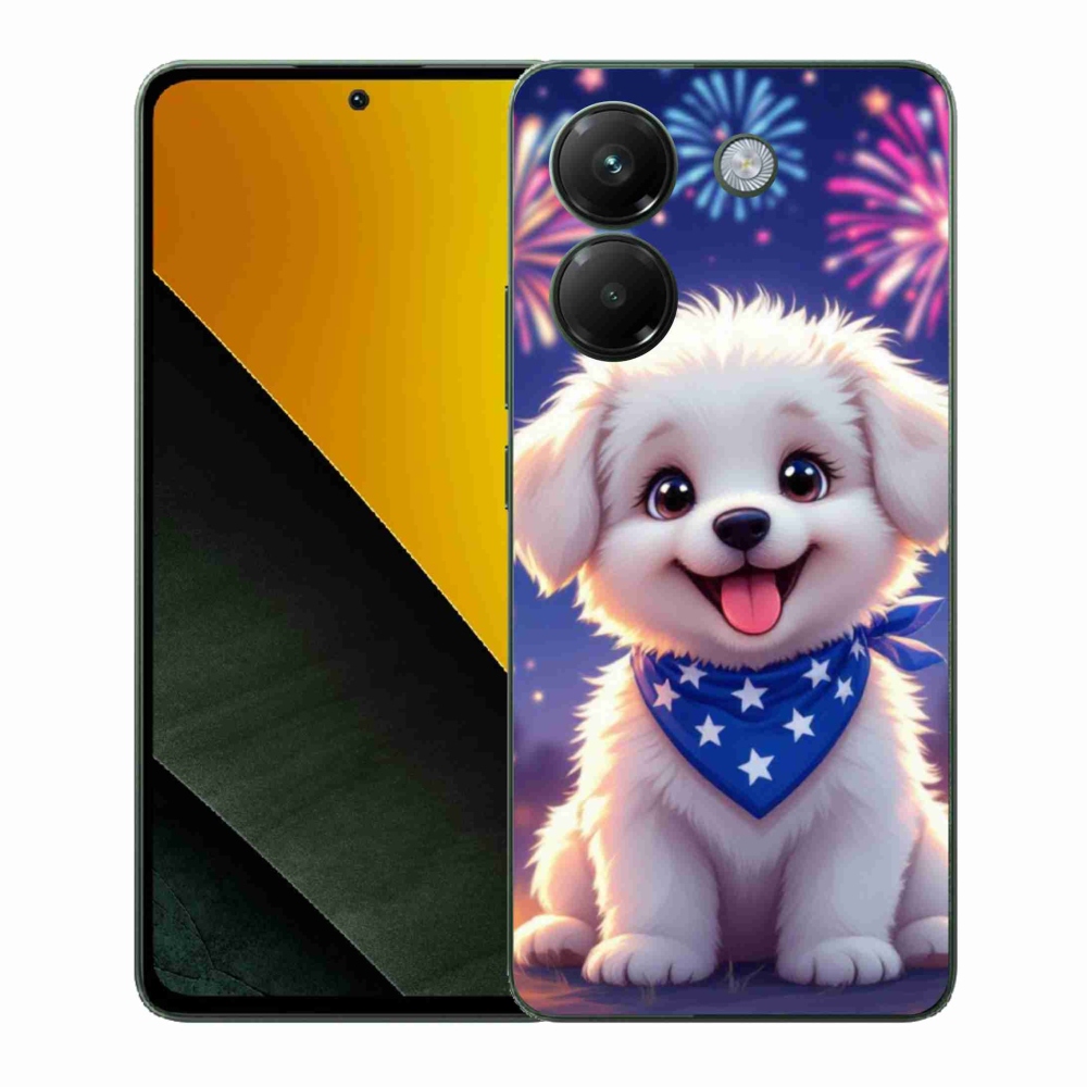 Gelový kryt mmCase na Xiaomi Poco M7 Pro - slavnostní štěně