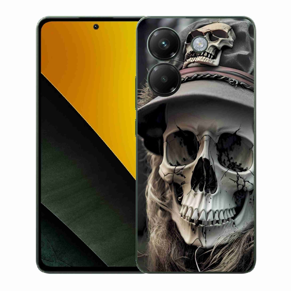Gelový kryt mmCase na Xiaomi Poco M7 Pro - temná lebka