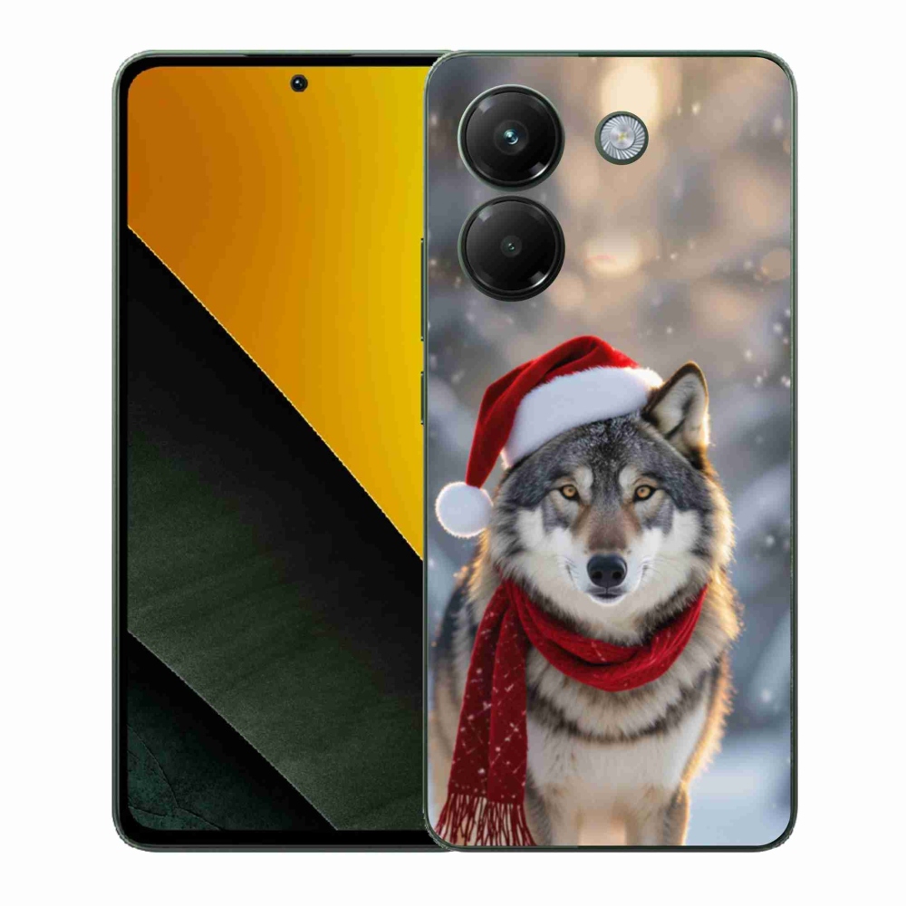 Gelový kryt mmCase na Xiaomi Poco M7 Pro - vánoční vlk